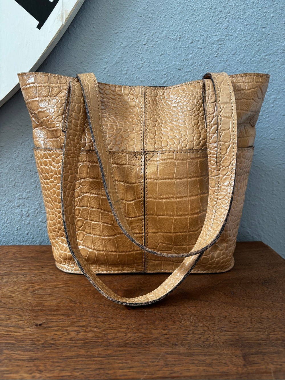Patricia Nash Anniversary Croc Embossed Small Shop Tote - Picture 5 of 13